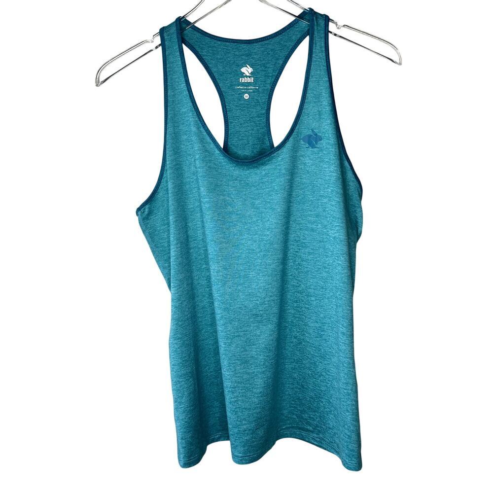 Rabbit EZ Tank Running Top Racerback Blue LARGE Scoop Neck Run Soft Lightweight